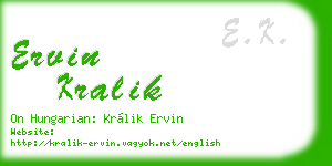 ervin kralik business card