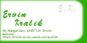 ervin kralik business card